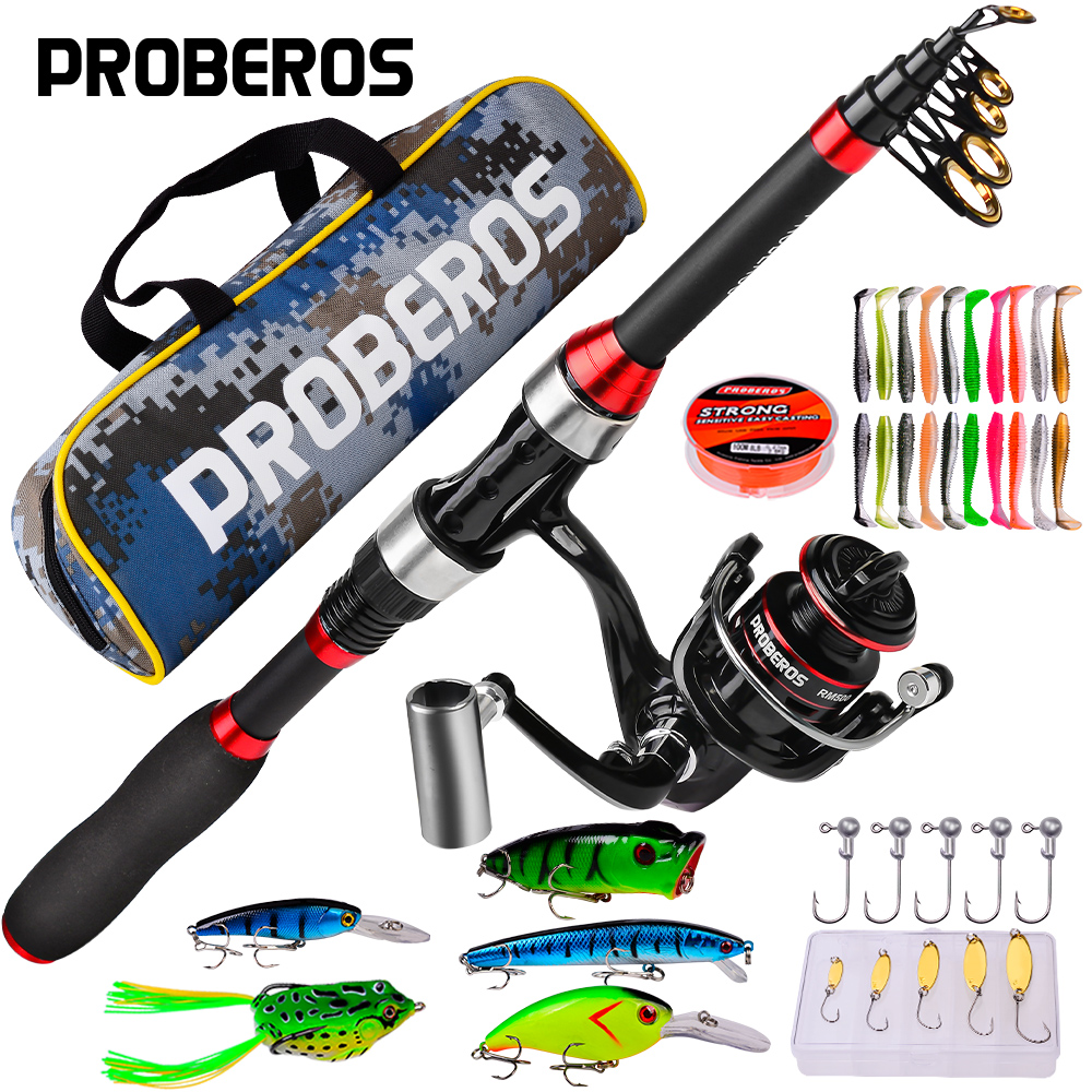 Fishing Equipment Online - Proberos hengelset, complete sets met telescopische