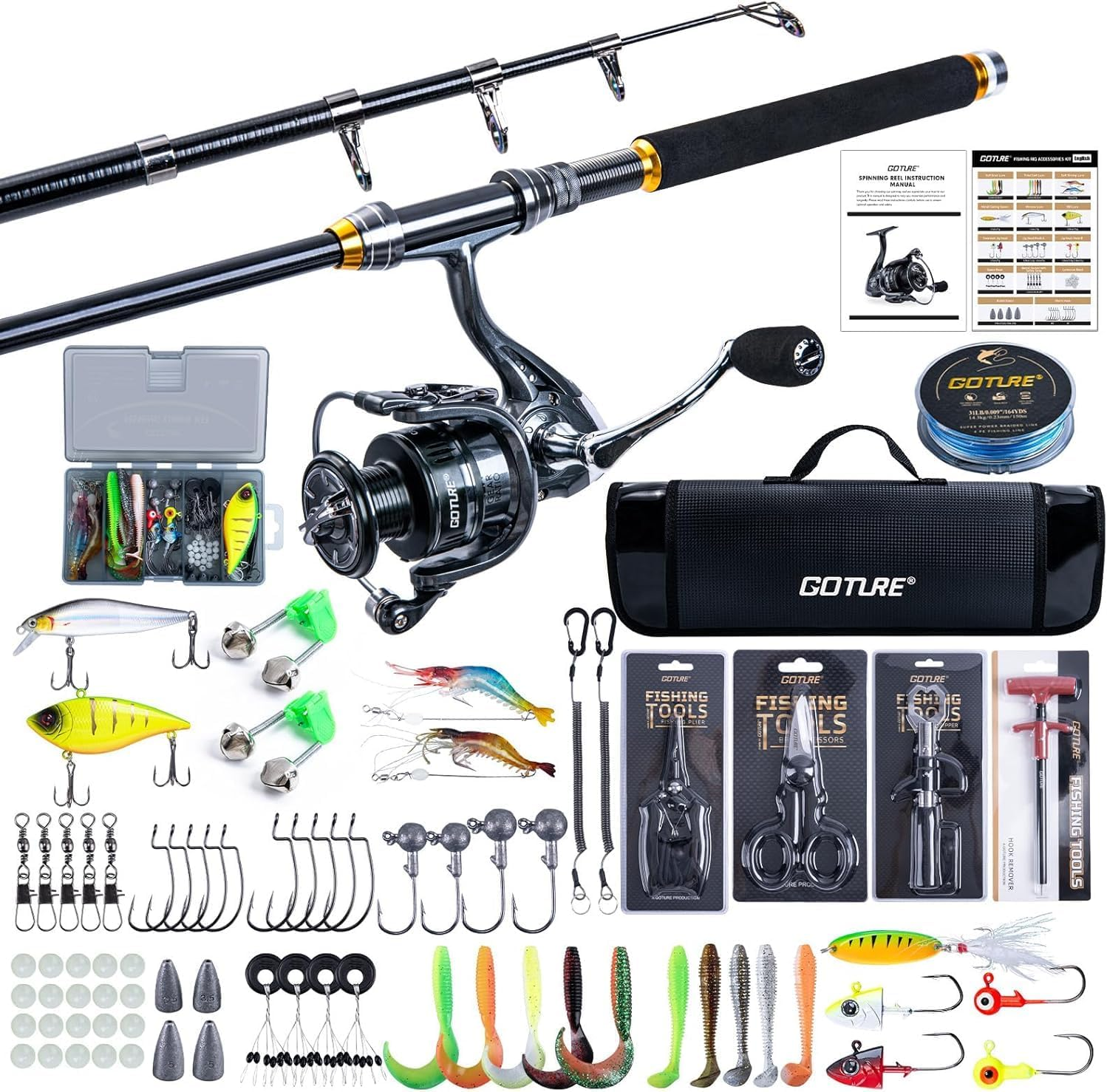 Fishing Equipment Online - Goture Carbon Visset met Hengel en