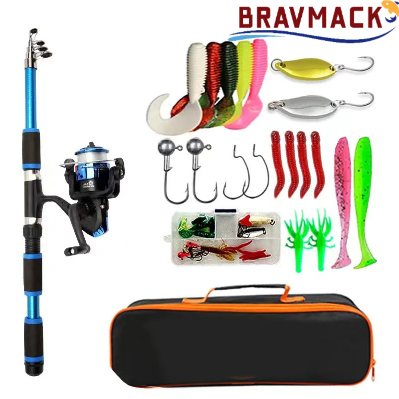 Fishing Equipment Online - BRAVMACK Reisbare Telescopische Hengelset met Molen,