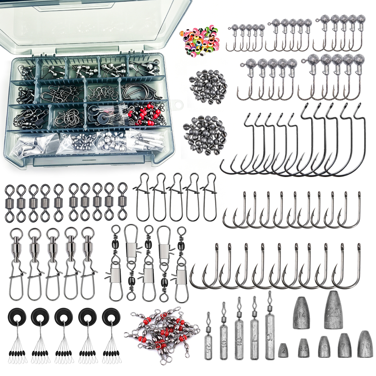 Fishing Equipment Storage - 187-delige visaccessoireset Georganiseerde visgereidoos met visgerei