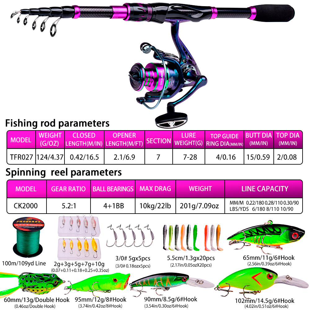 PROBEROS 2.1m Baitcasting/Spin - Fishing Equipment Online recensie en prijs